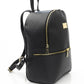 Baldinini Trend Black Cow Leather Women Backpack