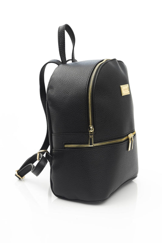 Baldinini Trend Black Cow Leather Women Backpack