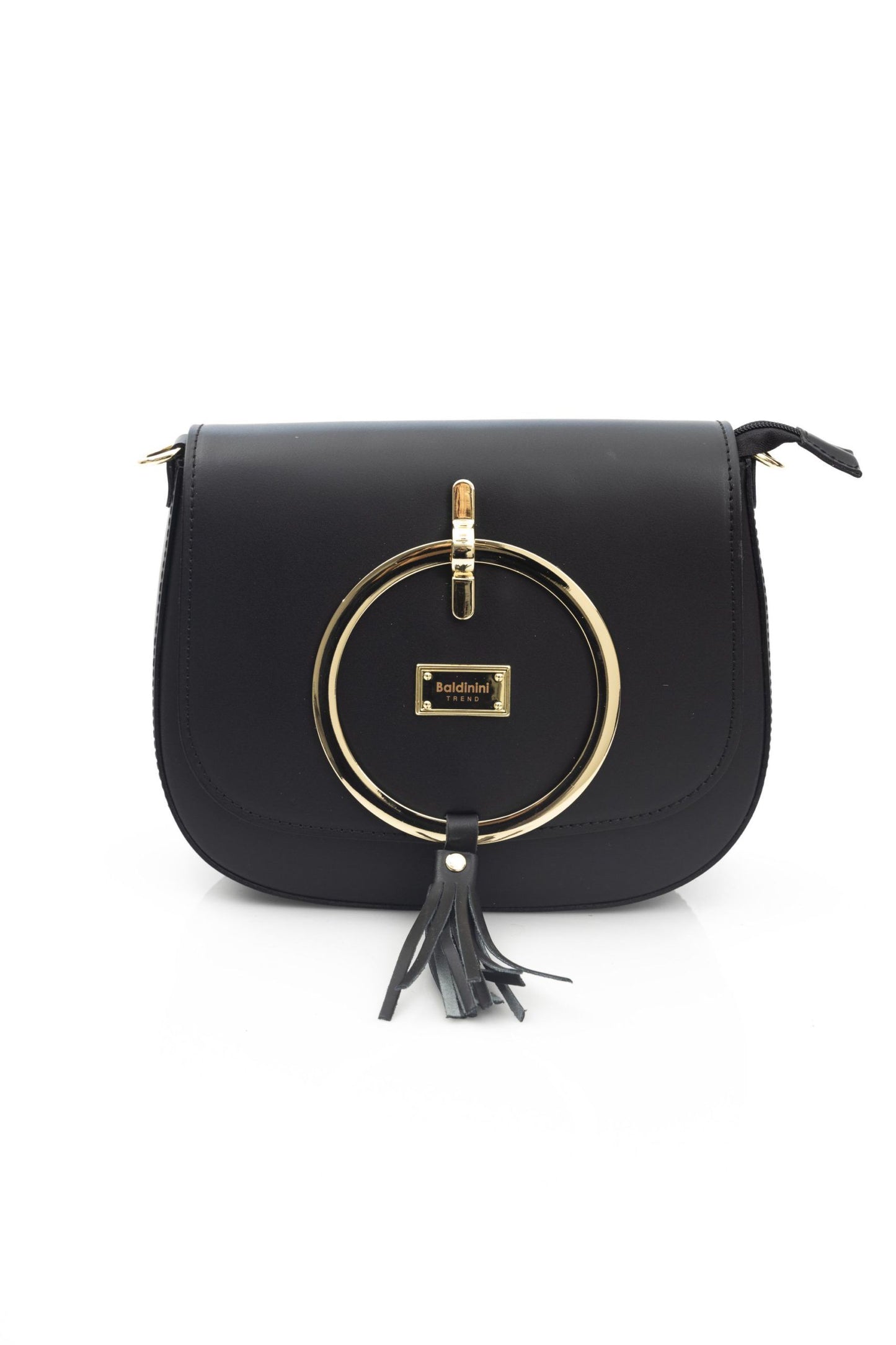 Baldinini Trend Black Leather Women Crossbody Bag