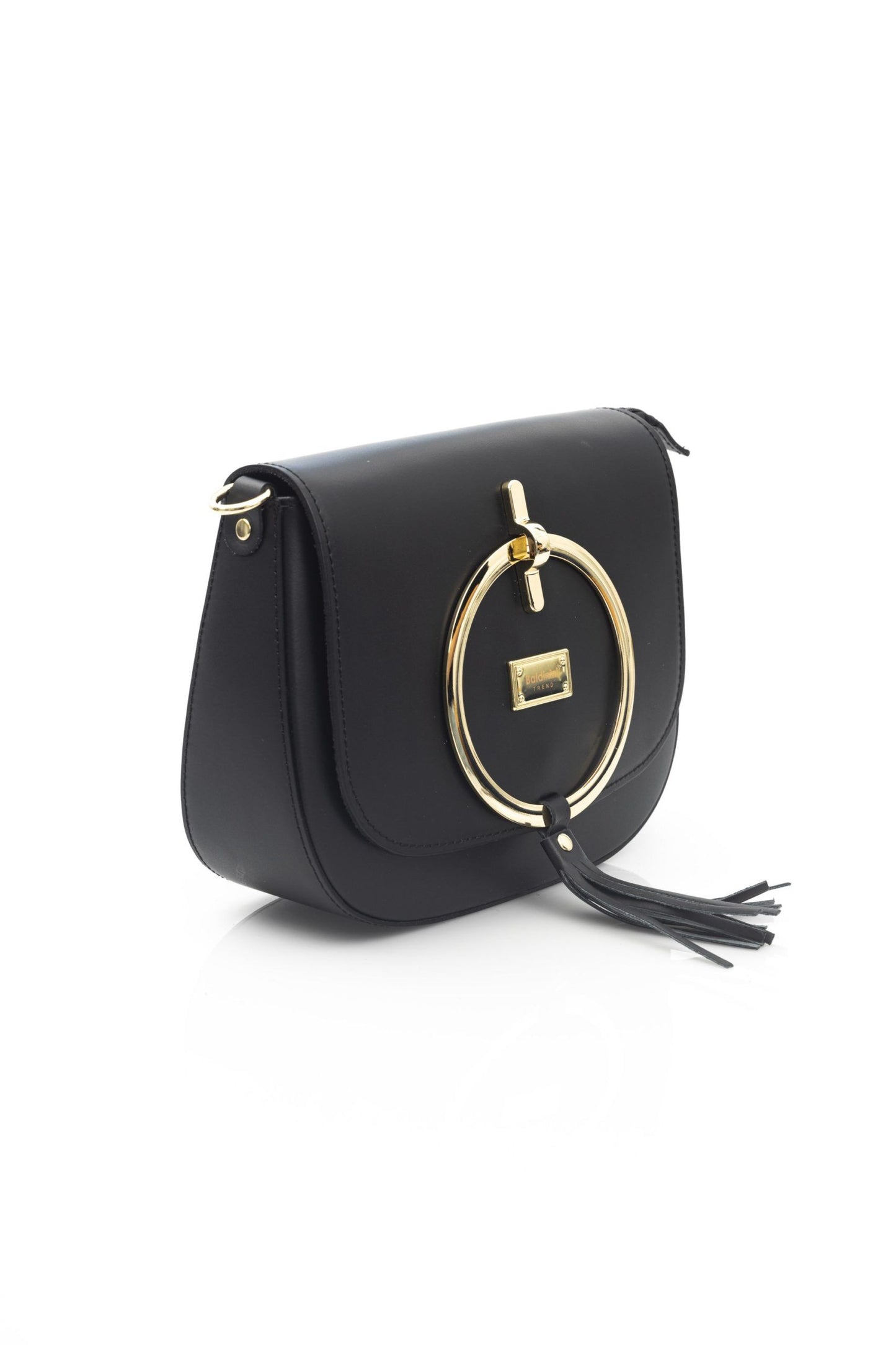 Baldinini Trend Black Leather Women Crossbody Bag