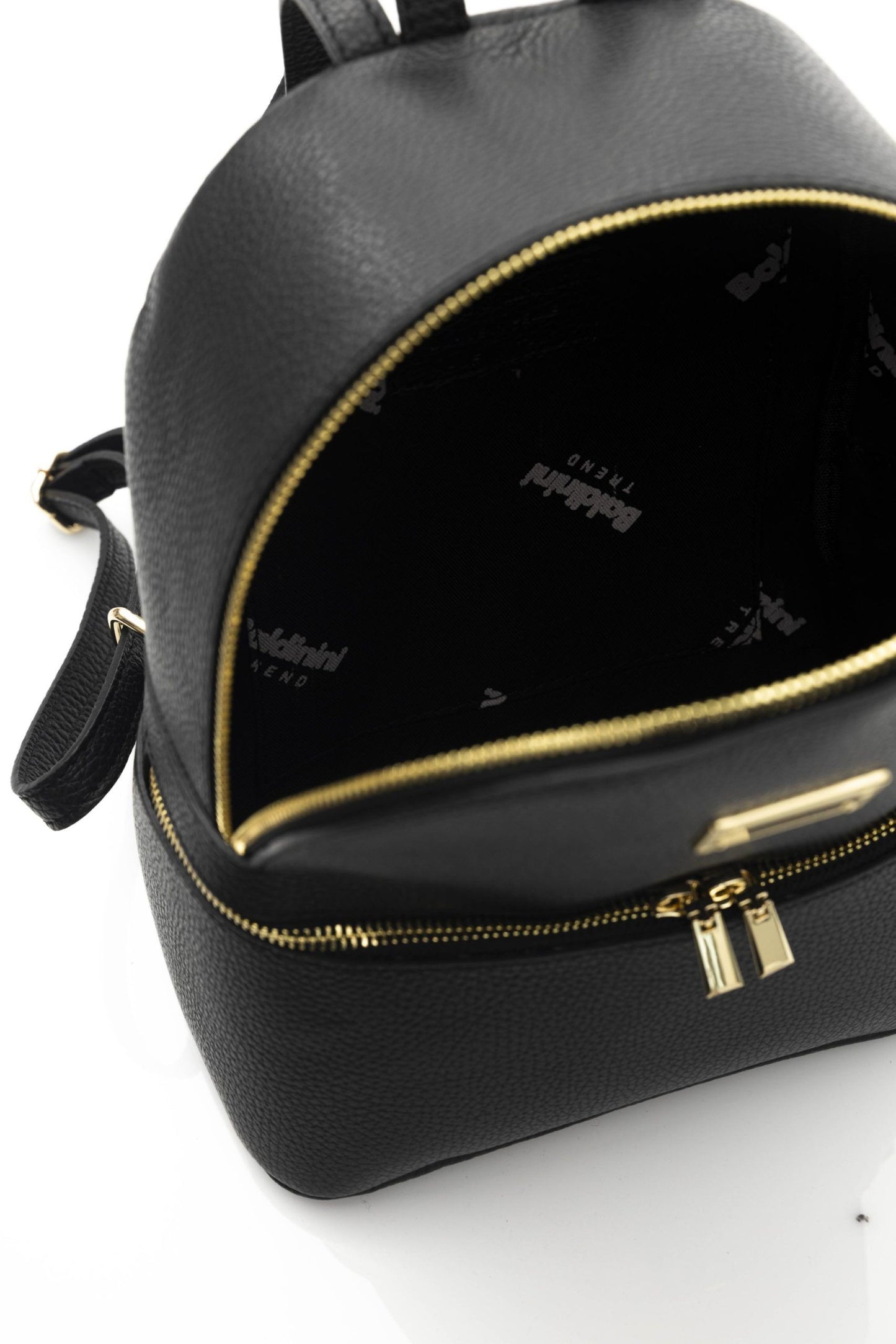 Baldinini Trend Black Cow Leather Women Backpack