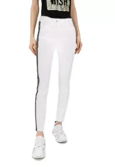 Liu Jo Chic White Trousers with Contrast Side Bands