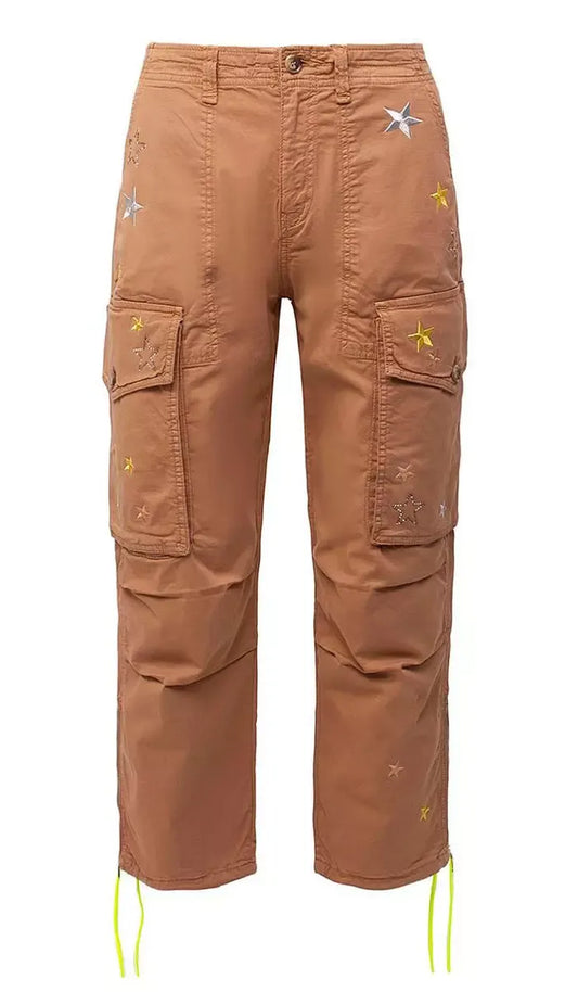 Liu Jo Star-Embellished Cotton Cargo Pants