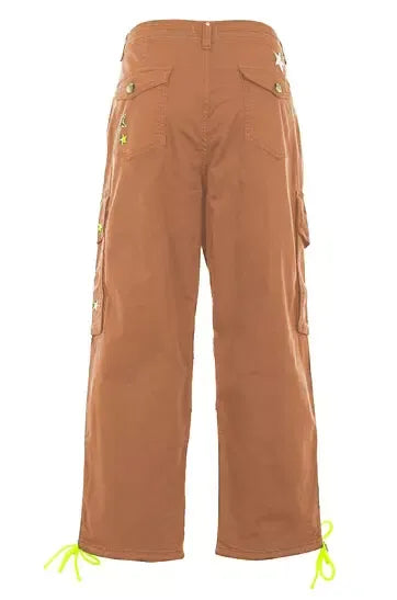 Liu Jo Star-Embellished Cotton Cargo Pants