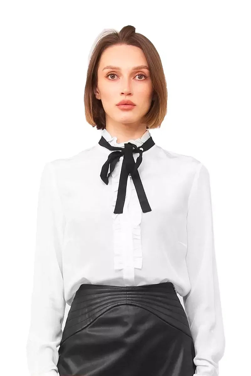 Liu Jo Elegant Silk Blouse with Pearl Details