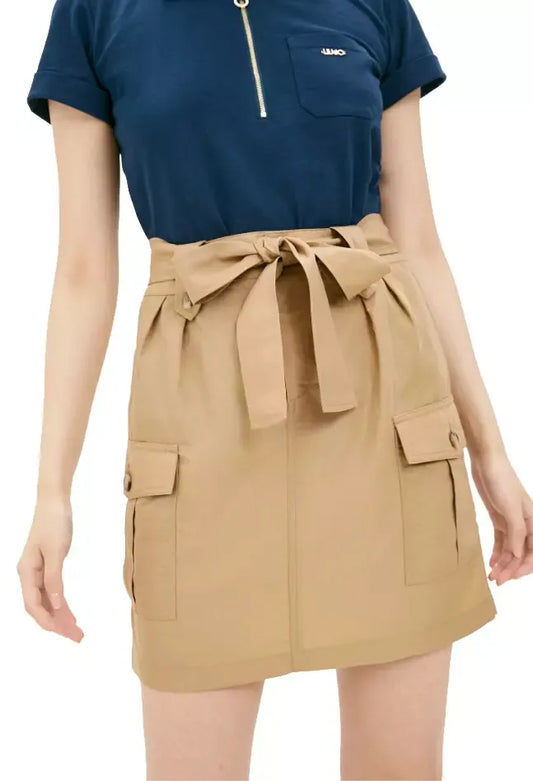 Liu Jo Chic Linen-Blend Skirt with Stylish Pockets