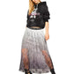 Liu Jo Elegant Grey Pleated Skirt with Logo Waistband