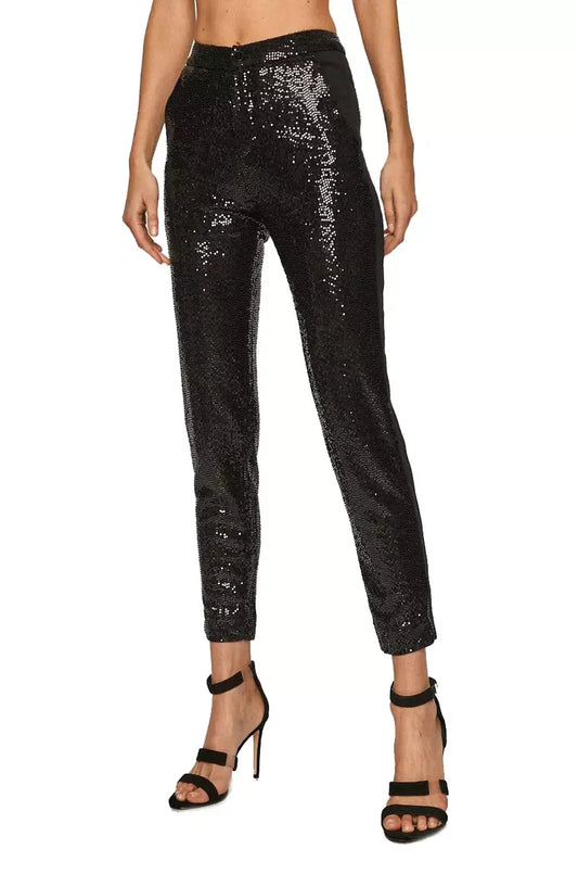 Liu Jo Chic Sequined Black Nylon Pants