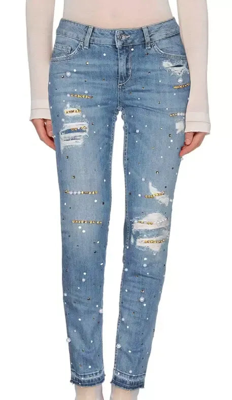 Liu Jo Beaded Elegance Intermediate Wash Denim