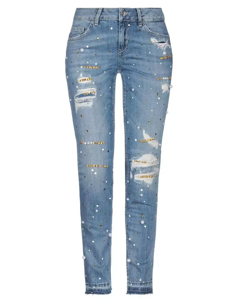 Liu Jo Beaded Elegance Intermediate Wash Denim