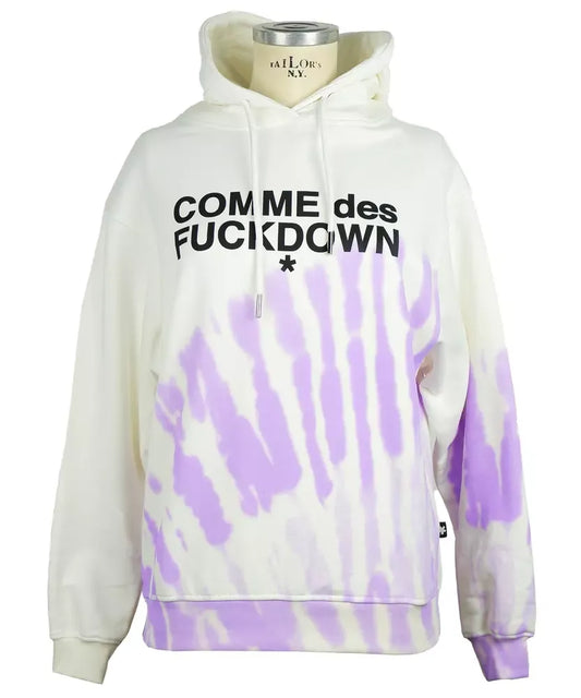 Comme Des Fuckdown Chic Graphic Print Cotton Hoodie - Pristine White