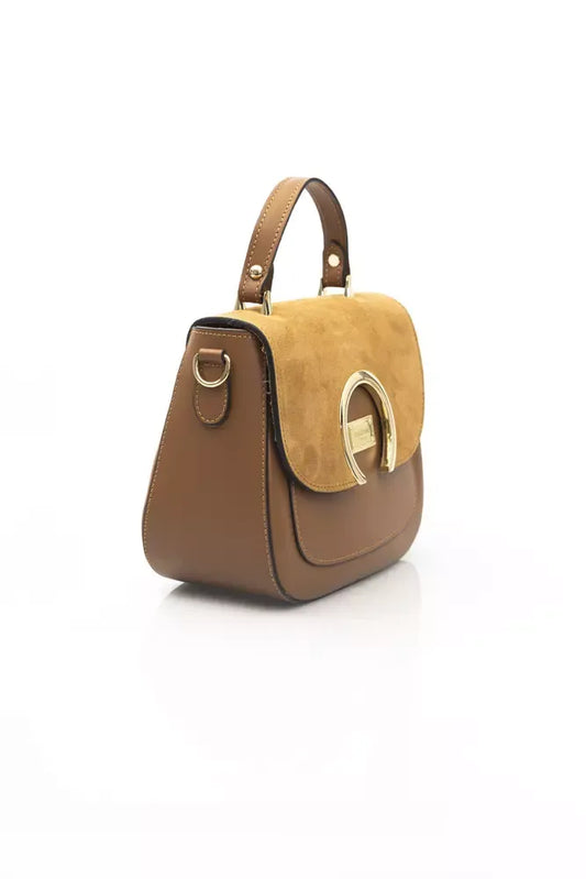 Baldinini Trend Brown Cow Leather Women Shoulder Bag