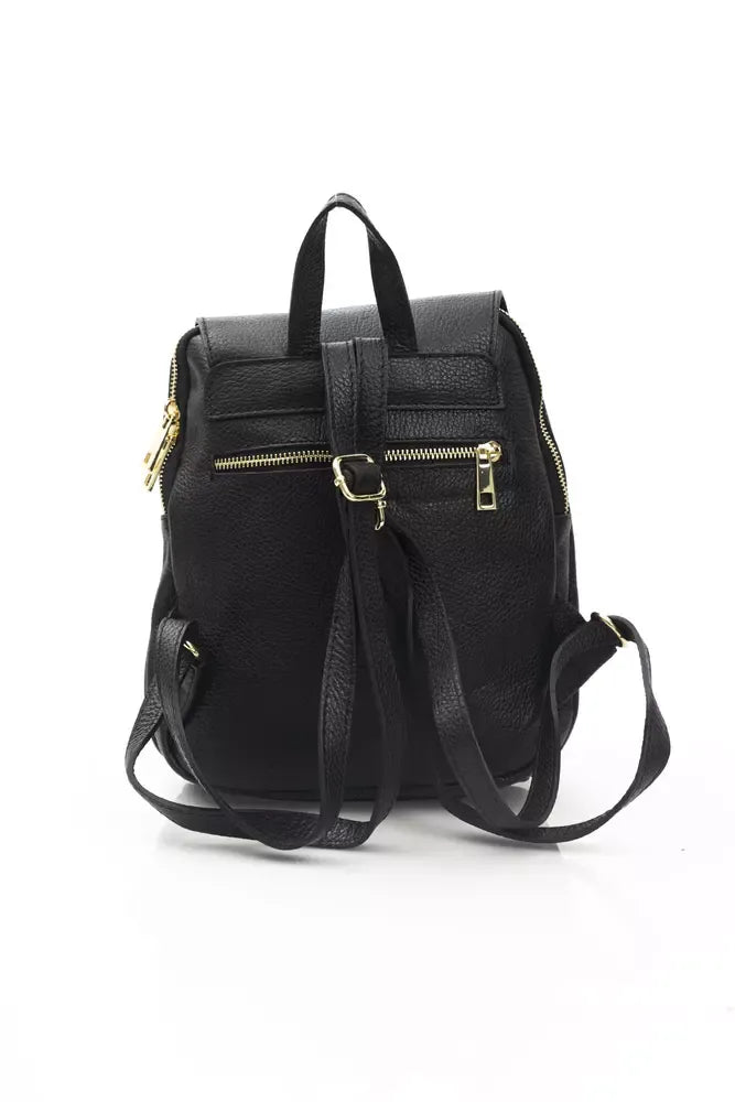 Baldinini Trend Black Cow Leather Women Backpack