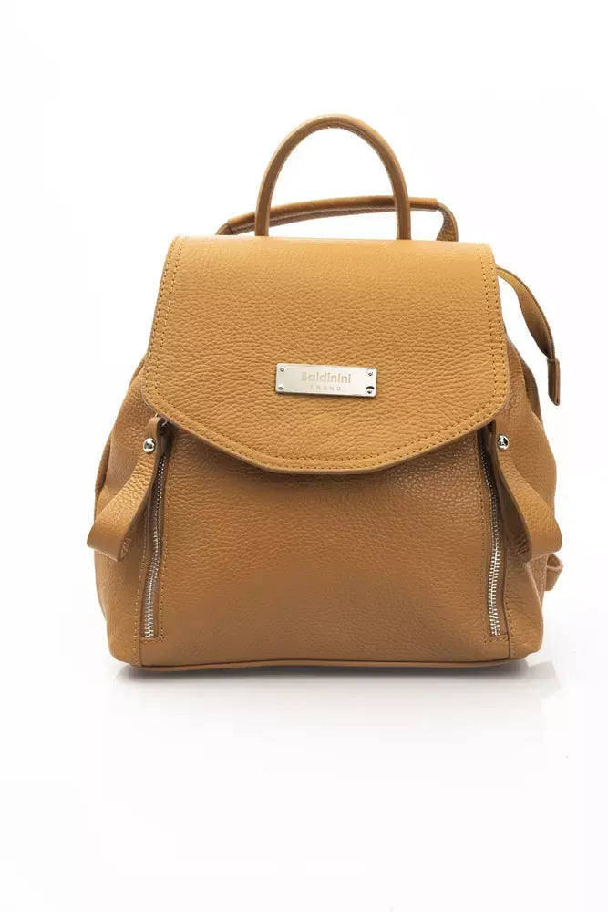 Baldinini Trend Brown Cow Leather Women Backpack