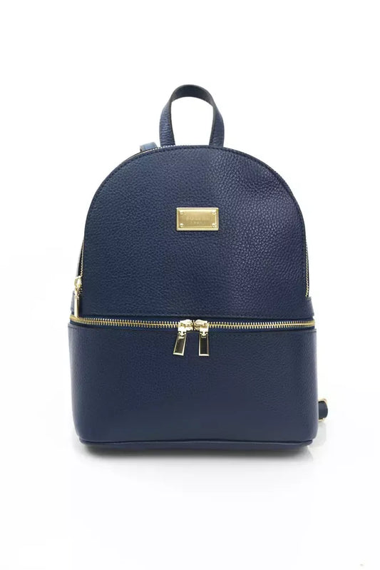 Baldinini Trend Blue Cow Leather Women Backpack