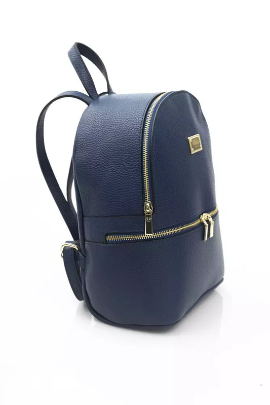 Baldinini Trend Blue Cow Leather Women Backpack