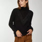 Liu Jo Chic Black Turtleneck with Stud Detailing