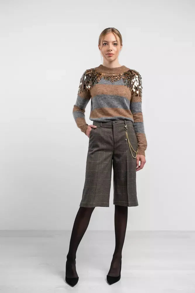 Liu Jo Plaid Bermuda Shorts with Chain Detail