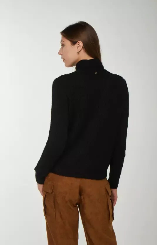 Liu Jo Chic Black Turtleneck with Stud Detailing