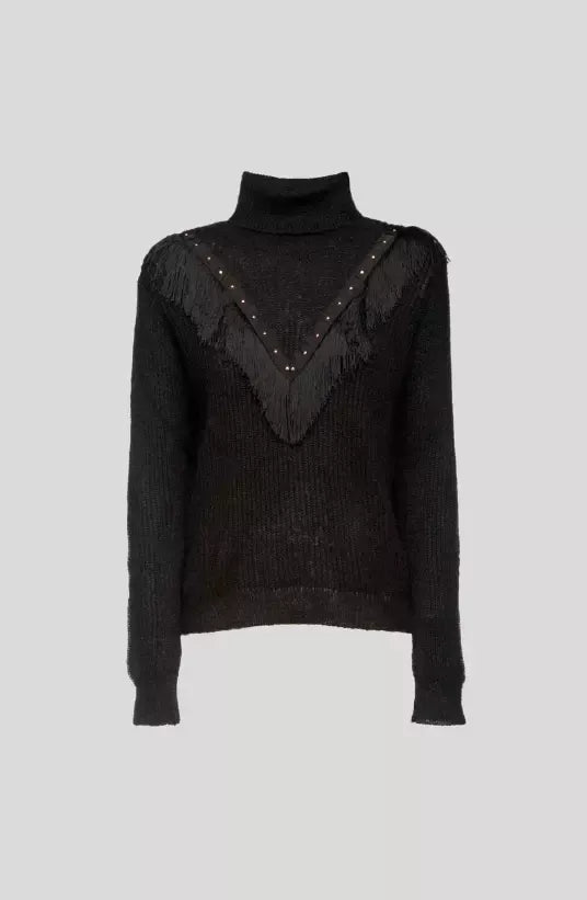 Liu Jo Chic Black Turtleneck with Stud Detailing