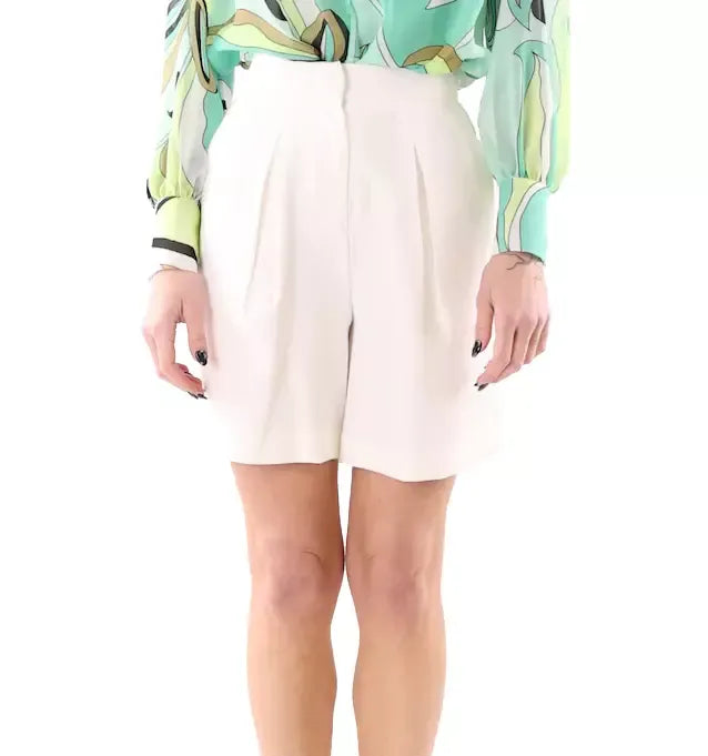 Hinnominate Chic White Bermuda Shorts with Elastic Comfort