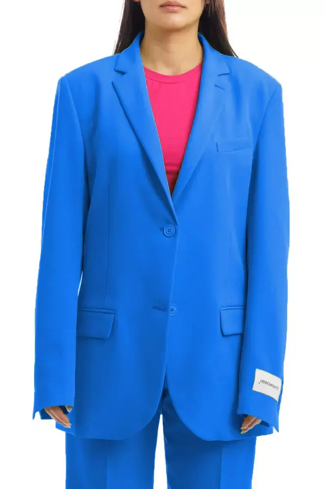 Hinnominate Chic Blue Over Jacket with Shoulder Pads