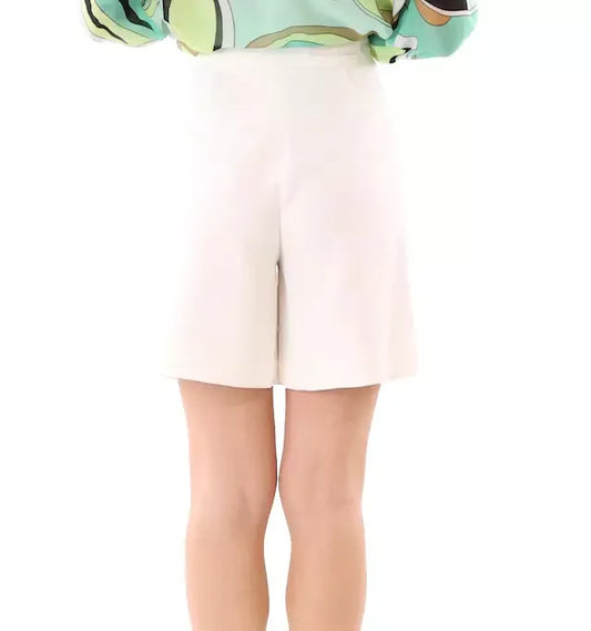 Hinnominate Chic White Bermuda Shorts with Elastic Comfort