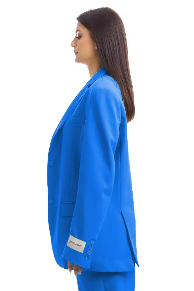 Hinnominate Chic Blue Over Jacket with Shoulder Pads