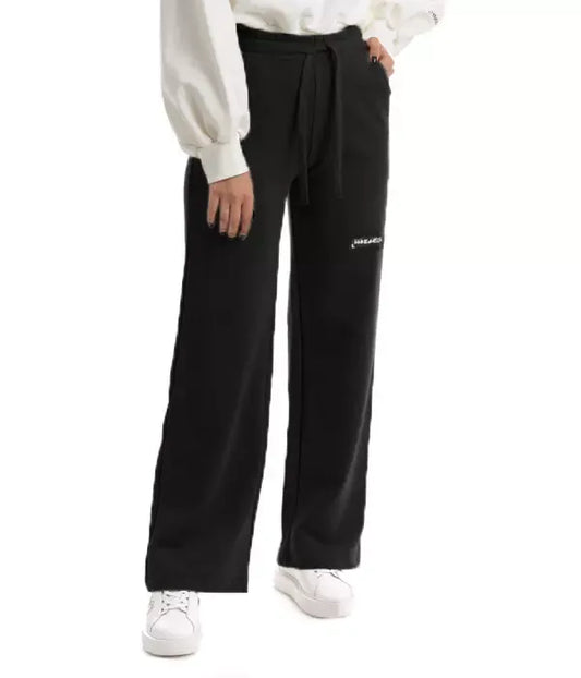 Hinnominate Elegant Cotton Palazzo Pants with Drawstring