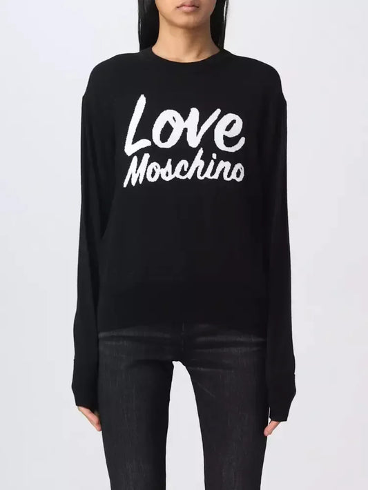 Love Moschino Chic Contrasting Design Black Sweater