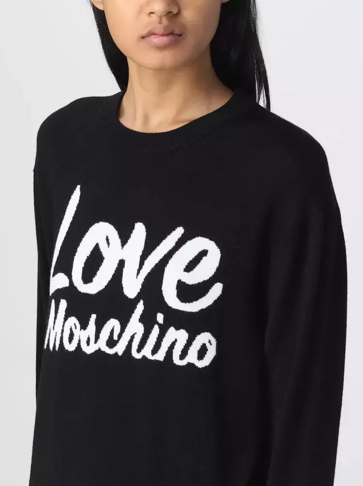 Love Moschino Chic Contrasting Design Black Sweater