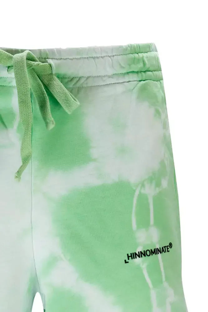 Hinnominate Emerald Envy Cotton Shorts with Chic Print