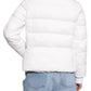 Love Moschino Chic White Nylon Down Jacket with Bold Logo Print