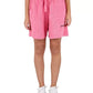 Hinnominate Chic Pink Terry Bermuda Shorts with Logo Print