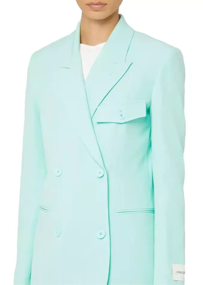 Hinnominate Elegant Double-Breasted Green Jacket