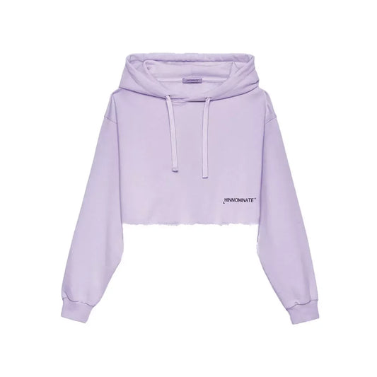 Hinnominate Lilac Cotton Hooded Sweatshirt - Made in Italy