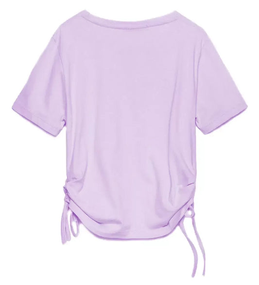 Hinnominate Elegant Gathered Jersey T-Shirt with Laces