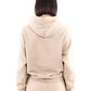 Hinnominate Beige Cotton Hooded Sweatshirt with 3D Logo