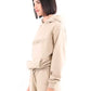 Hinnominate Beige Cotton Hooded Sweatshirt with 3D Logo