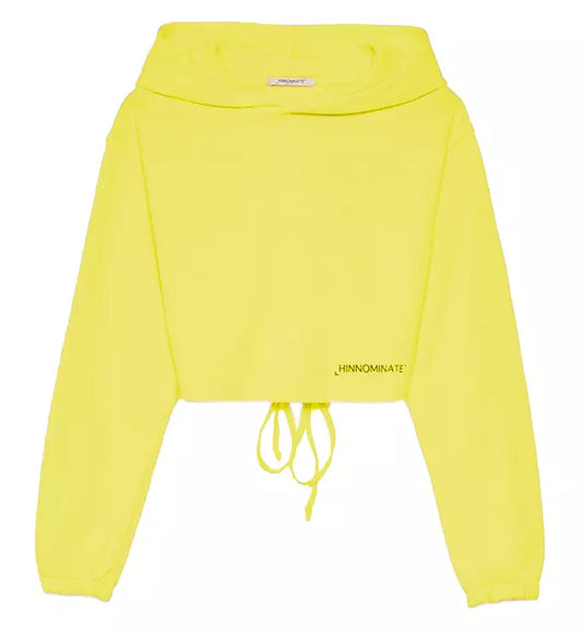 Hinnominate Chic Yellow Cotton Hooded Sweatshirt