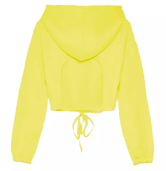 Hinnominate Chic Yellow Cotton Hooded Sweatshirt