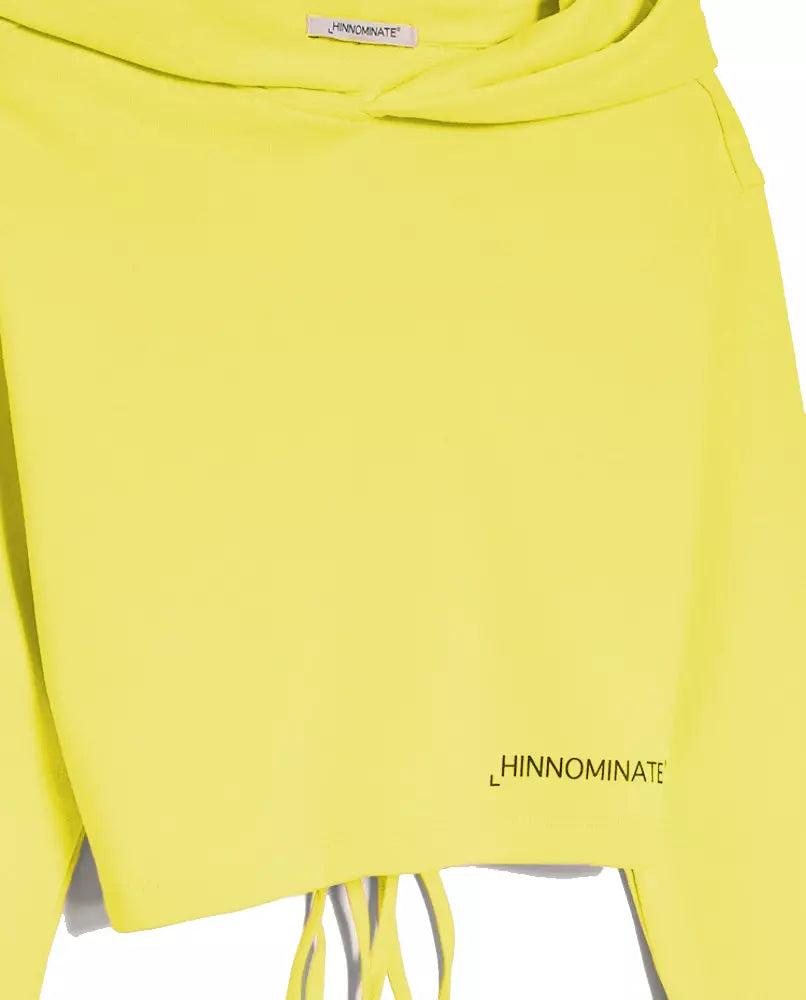 Hinnominate Chic Yellow Cotton Hooded Sweatshirt