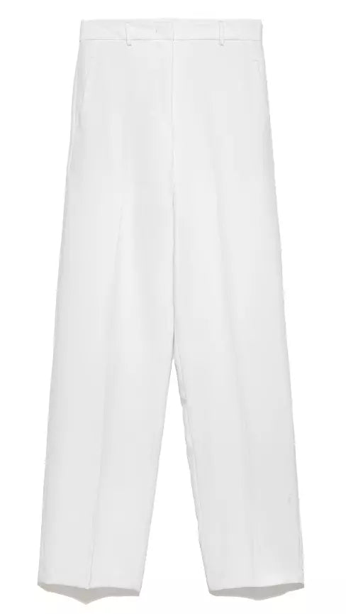 Hinnominate Elegant White Straight Trousers with Pockets