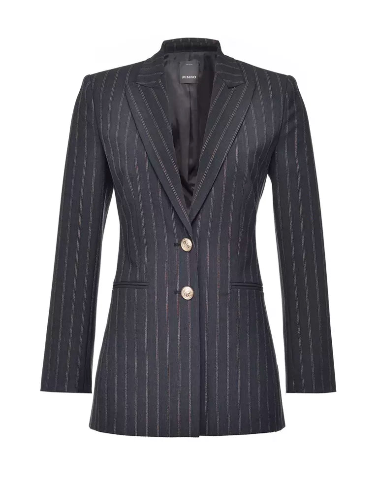 PINKO Elegant Pinstripe Stretch Wool Blazer