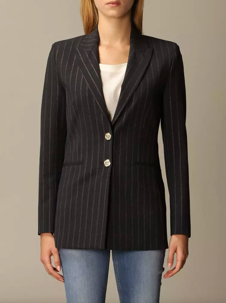 PINKO Elegant Pinstripe Stretch Wool Blazer