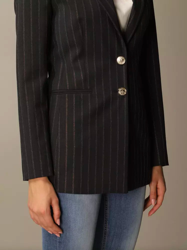 PINKO Elegant Pinstripe Stretch Wool Blazer