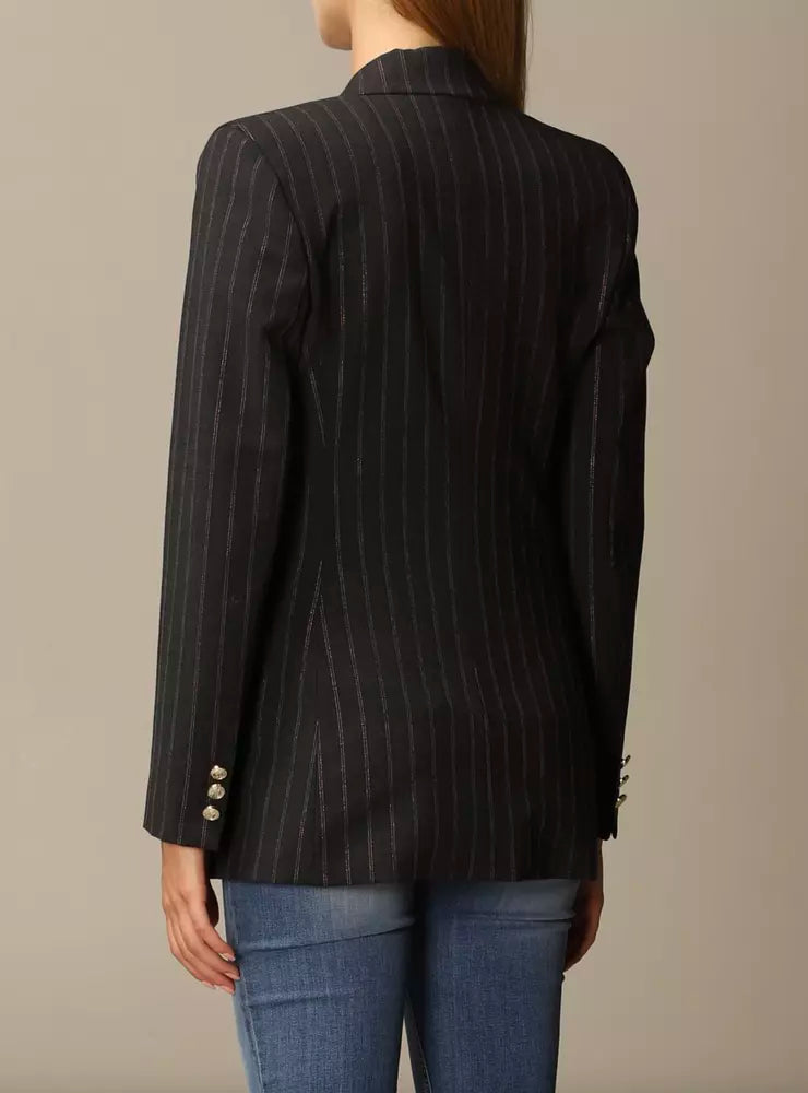 PINKO Elegant Pinstripe Stretch Wool Blazer