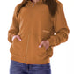 Hinnominate Chic Brown Cotton Hooded Sweatshirt with Zip Closure