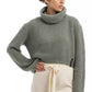 Hinnominate Chic Ribbed Turtleneck Cropped Sweater