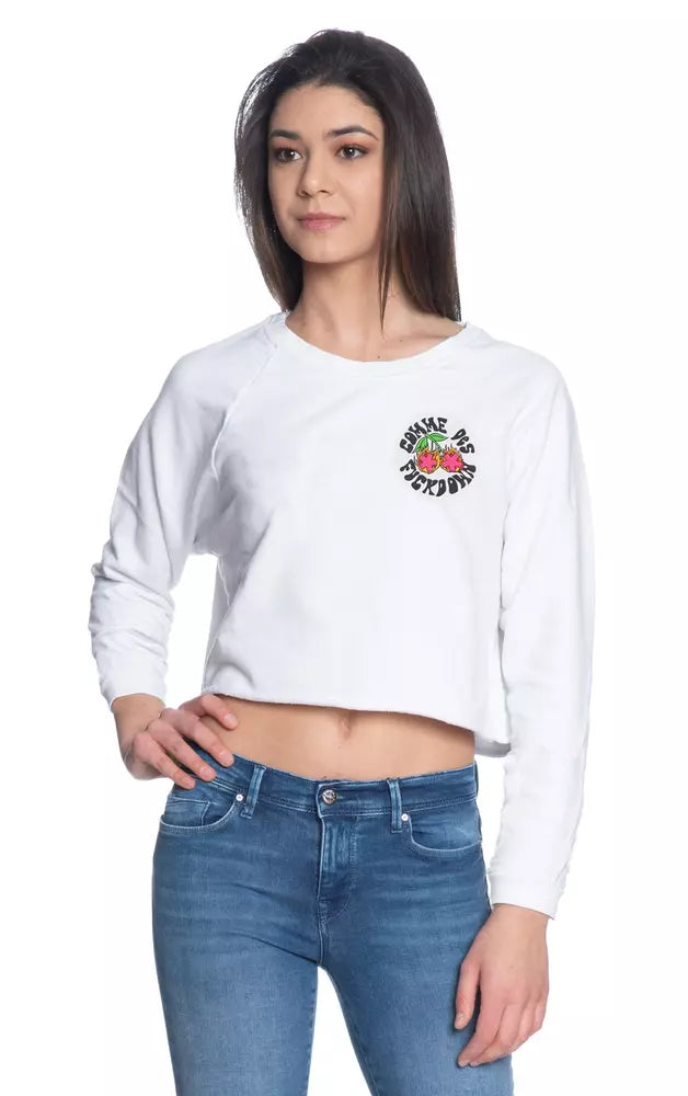 Comme Des Fuckdown Chic Raw Cut Crewneck Sweatshirt - White